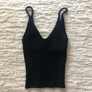 Good American black knit tank